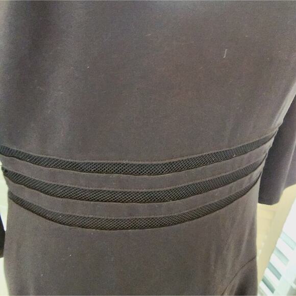 ERIN BLACK PEPLUM DRESS WITH MESH WAIST ACCENTS SIZE 10 - Picture 6 of 8